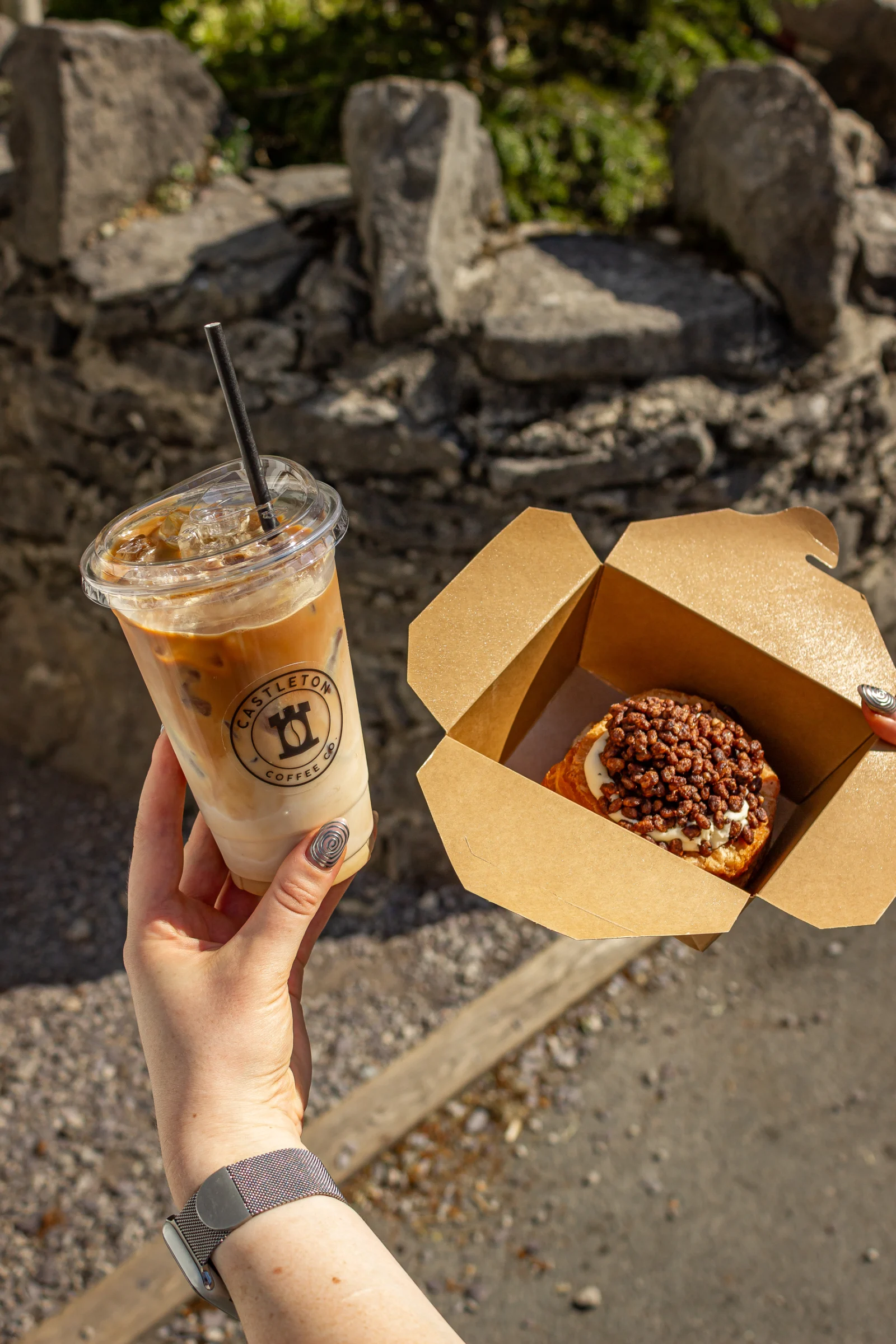 Iced latte and chocolate coco puff cronut